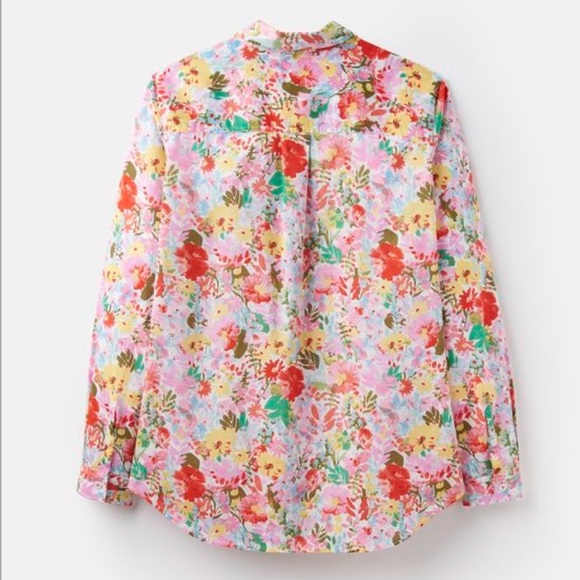 Joules Button Down Floral Top. 100% Cotton EUC - Picture 4 of 13